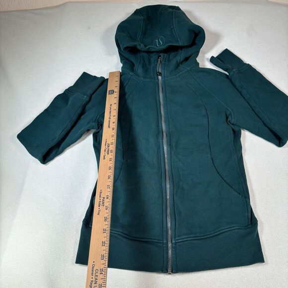 Lululemon Scuba Full Zip Hoodie Size 6 Jasper Green - Picture 9 of 10